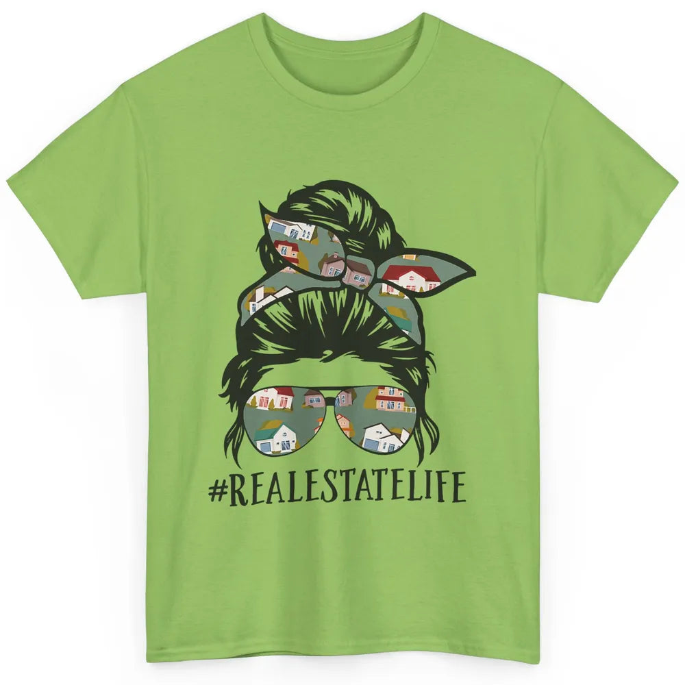 Real Estate Wife Life Messy Bun Mom Realtor Women Close Deal Classic Unisex T-Shirt