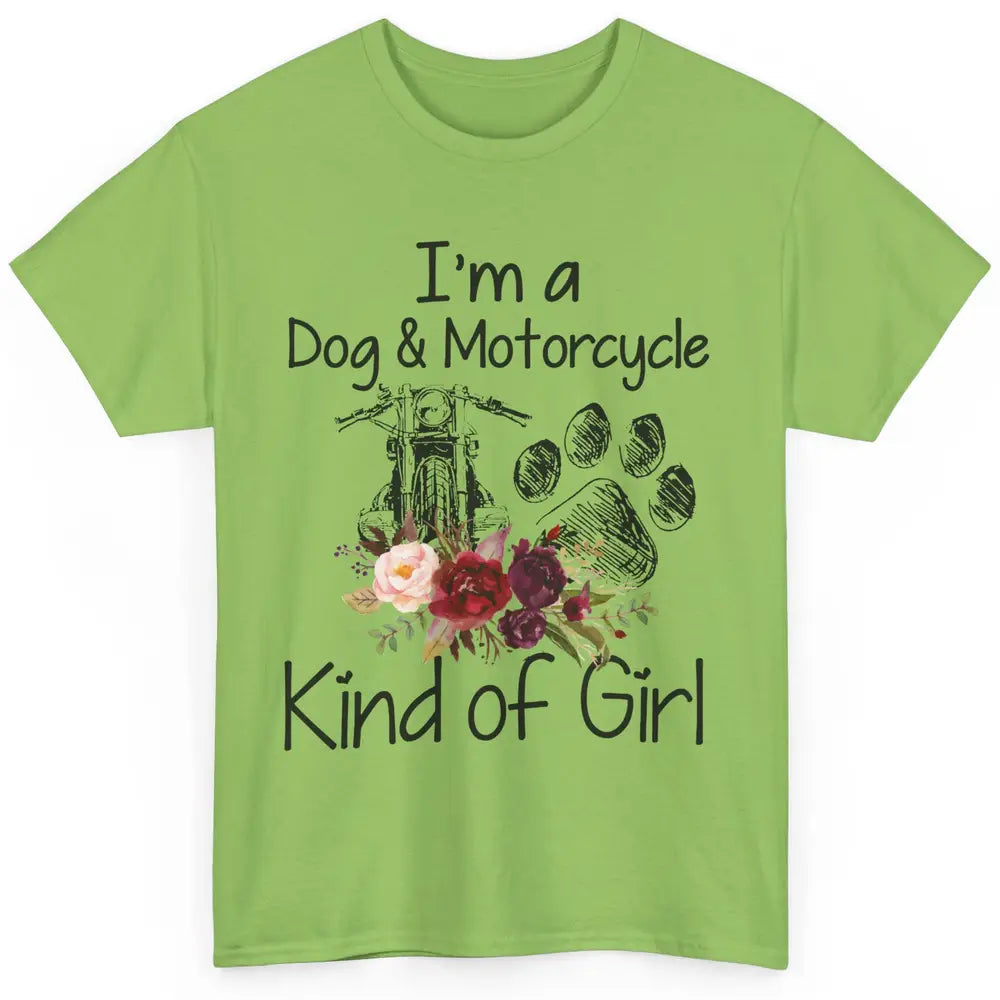 Retro Floral Motorbike I'm Dog Motorcycle Kinda Girl Dog Mom Classic Unisex T-Shirt