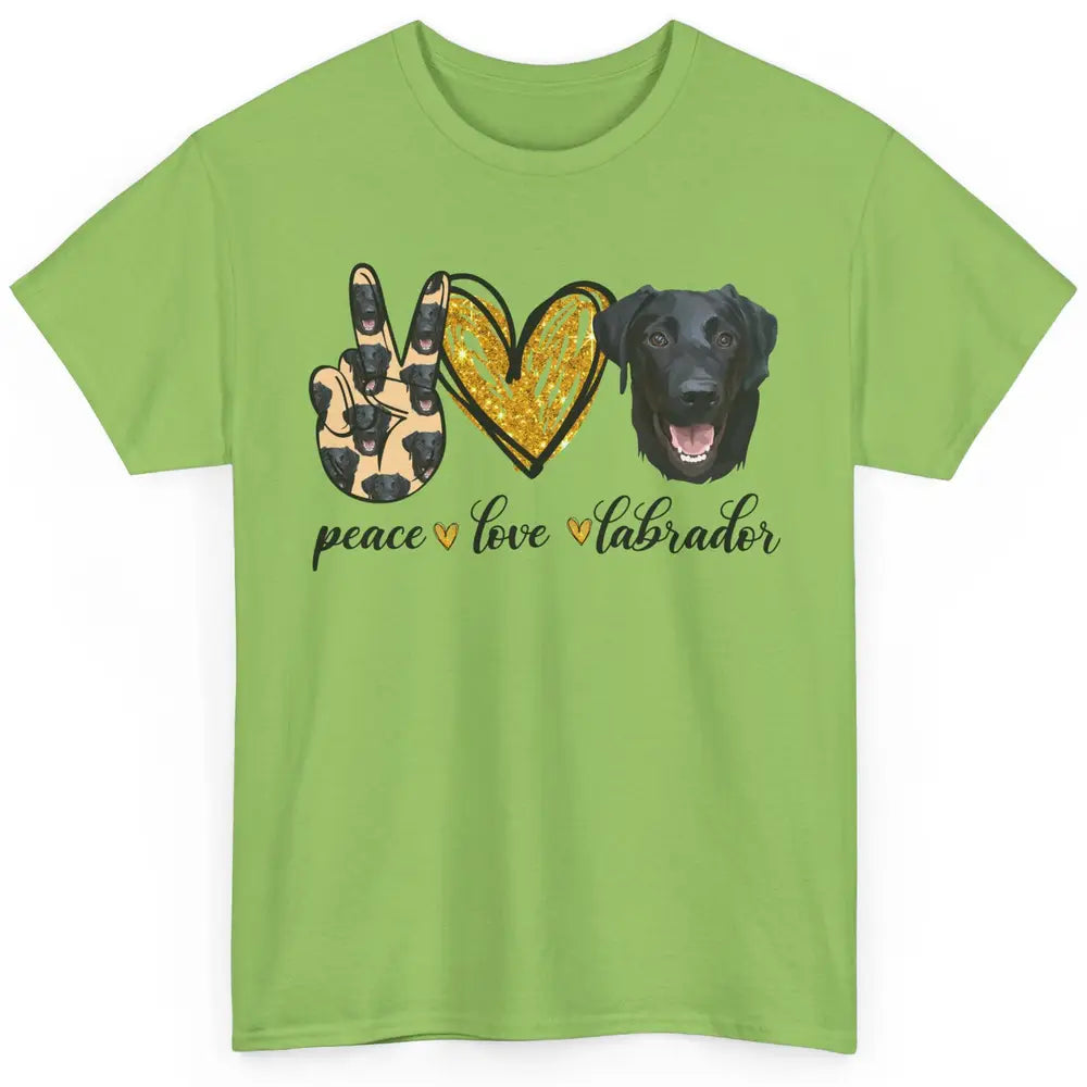 Peace Love Labrador Dog Black Labrador Retriever Dad Mom Classic Unisex T-Shirt