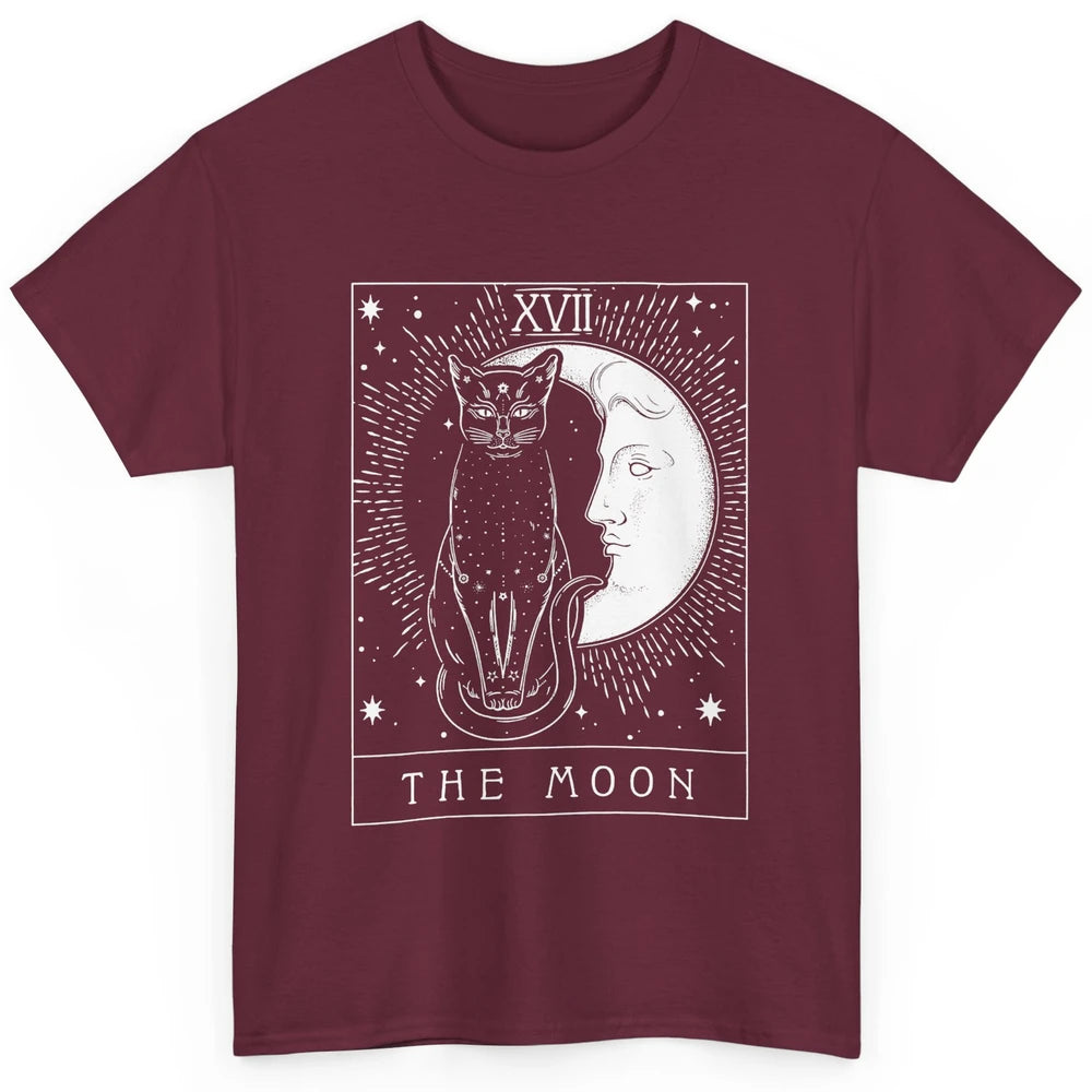 Retro Halloween Gothic Cat The Moon Tarot Card Witchcraft Classic Unisex T-Shirt