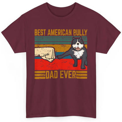 Best American Bully Dad Retro Cute Dog Papa Puppy Vintage Classic Unisex T-Shirt