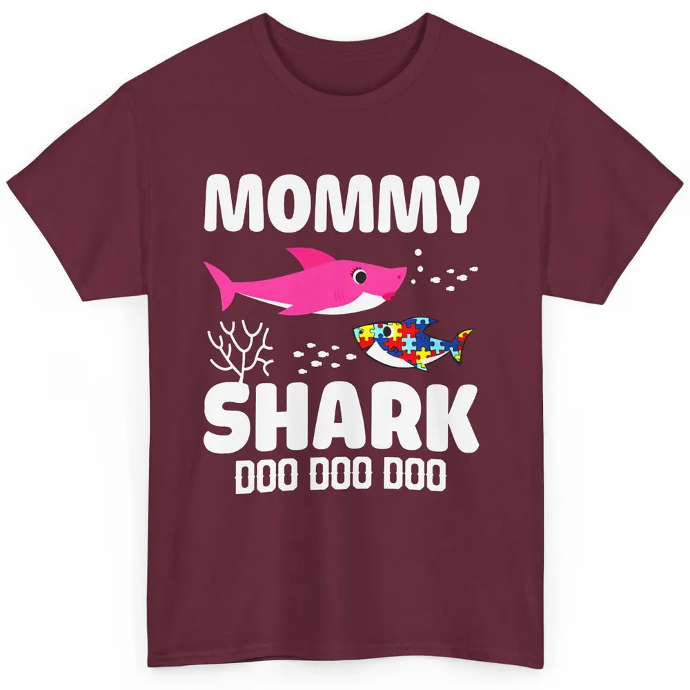 Mommy Shark Autism Shark Puzzle Autism Mom Autism Awareness Classic Unisex T-Shirt
