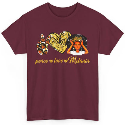 Peace Love Melanin Afro Girl Black Queen Black Women Gift Classic Unisex T-Shirt