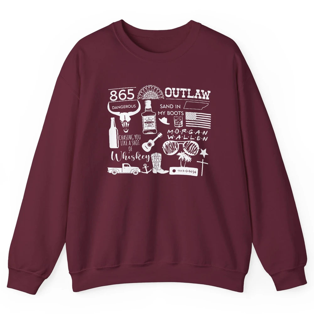 Retro Cowboy Boot Hat Sand In My Boots Western Country Music Unisex Crewneck Sweatshirt