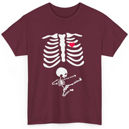 Pregnant Halloween Skeleton Naughty Baby Boy Pumpkin Costume Classic Unisex T-Shirt