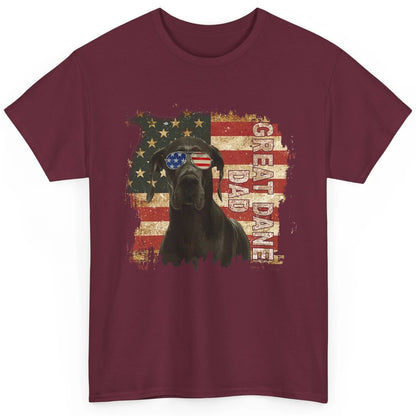 Retro Best Great Dane Dad Ever American Flag 4th Of July Classic Unisex T-Shirt