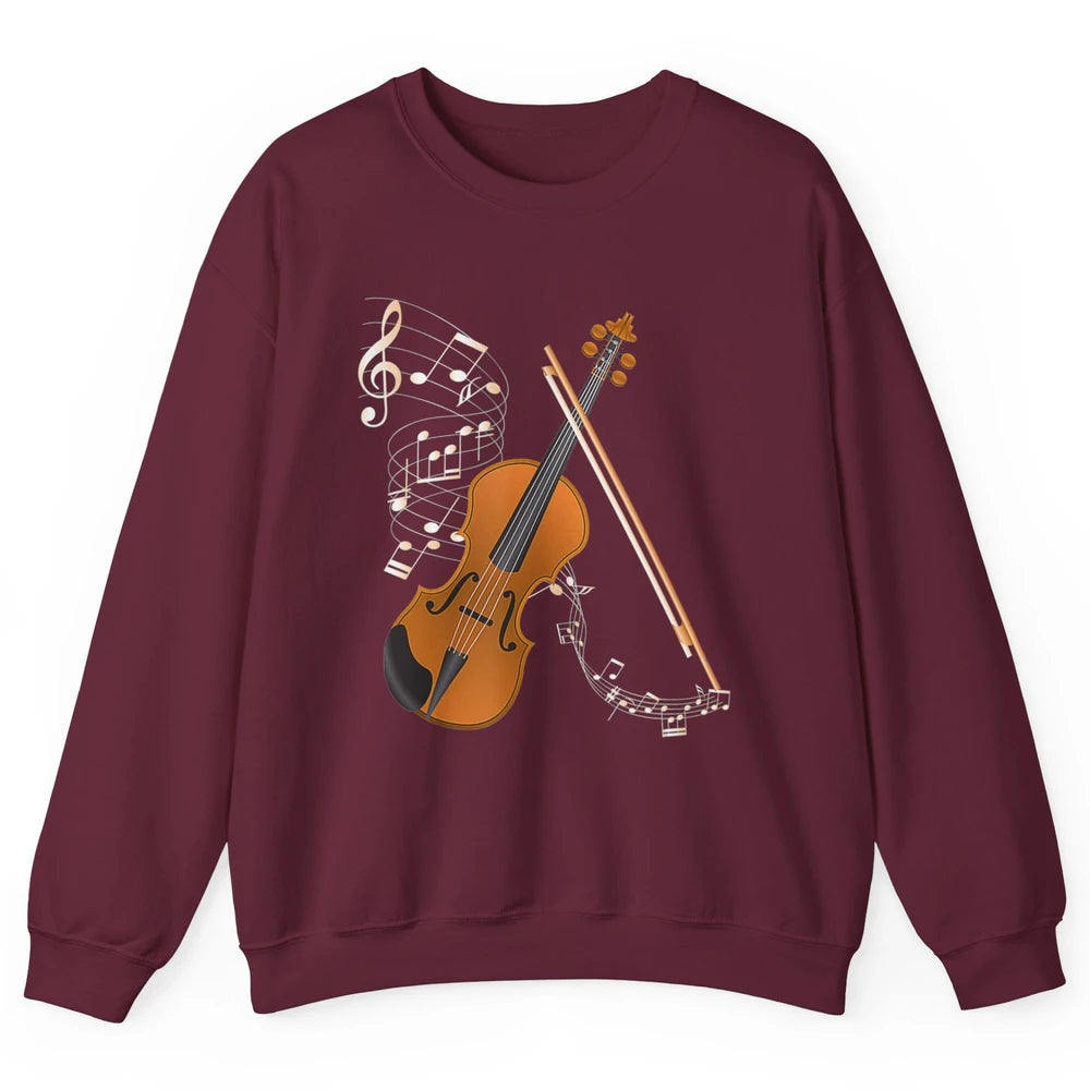 Orchestra Violin Player Retro Violinist Musical Instrument Unisex Crewneck Sweatshirt