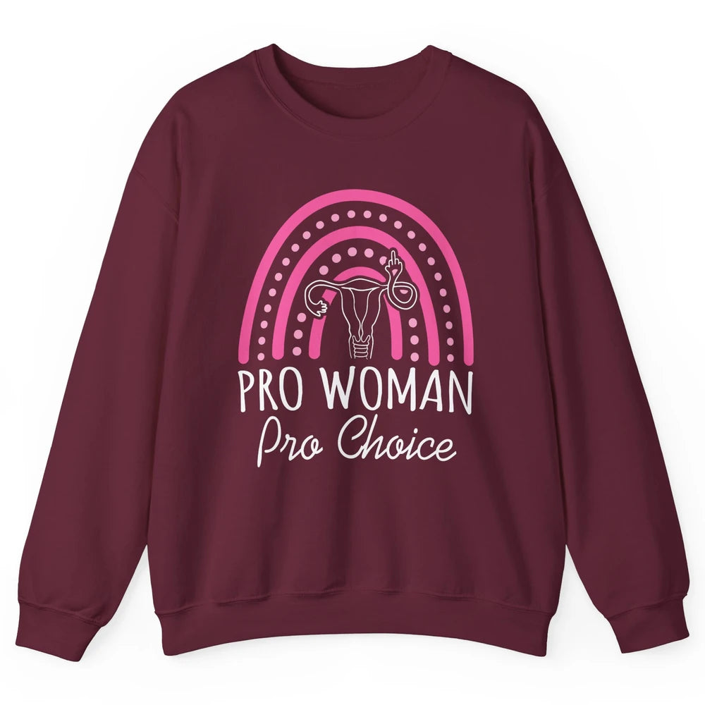 Pro Women Pro Choice My Uterus Rainbow Abortion Rights Unisex Crewneck Sweatshirt