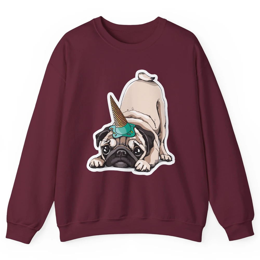 Puppy Pugs Funny Unicorn Pug Dog Lovers Gift Cute Pug Dog Unisex Crewneck Sweatshirt