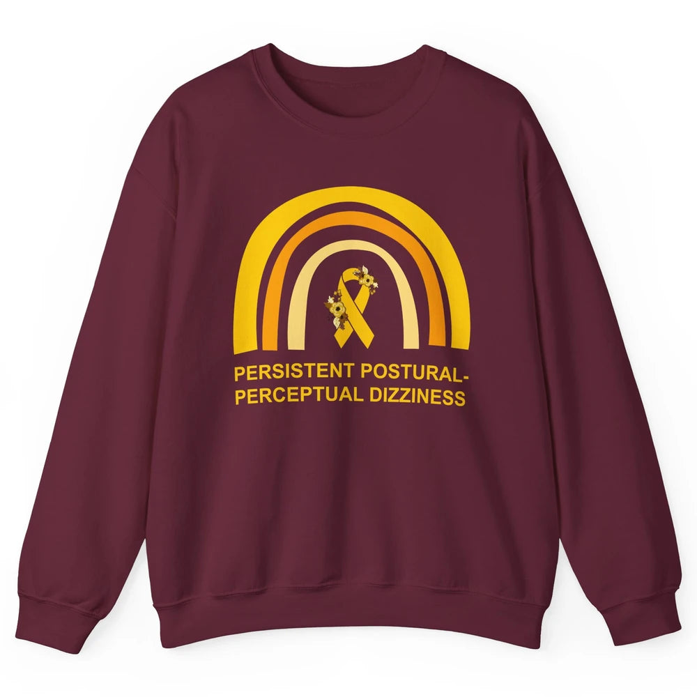 Persistent Postural-perceptual Dizziness PPPD Yellow Rainbow Unisex Crewneck Sweatshirt