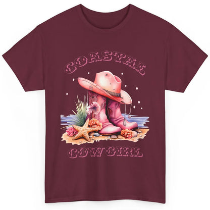 Retro Cowgirl Boots Coastal Cowgirl Western Country Beach Classic Unisex T-Shirt