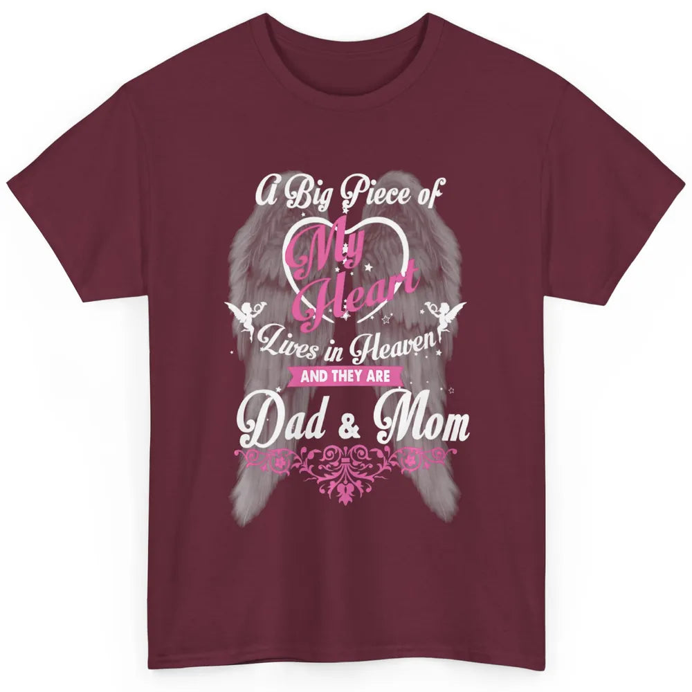 Parents Heaven Dad And Mom In Heaven Angel Wings Guardian Classic Unisex T-Shirt