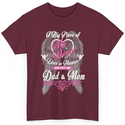 Parents Heaven Dad And Mom In Heaven Angel Wings Guardian Classic Unisex T-Shirt