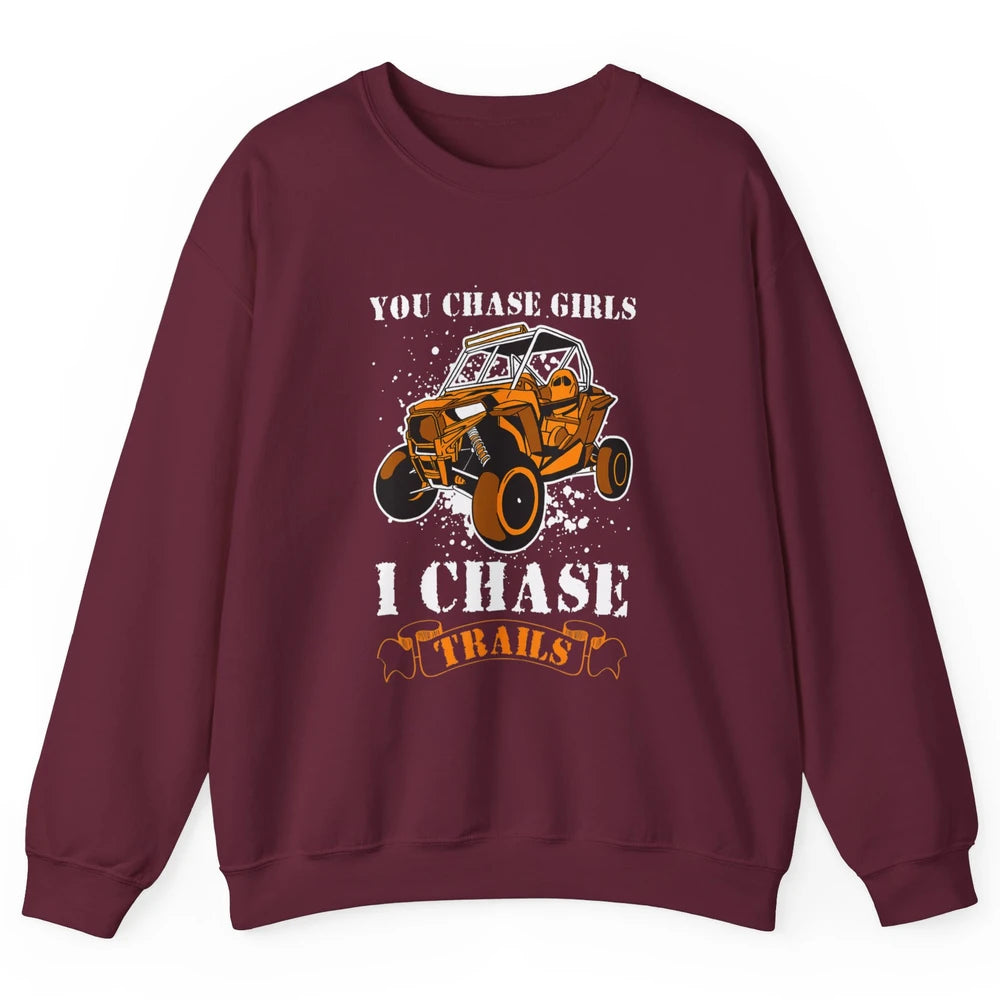 Retro Chase Trails Mud Rider Dirty UTV SXS Rider Offroad Unisex Crewneck Sweatshirt