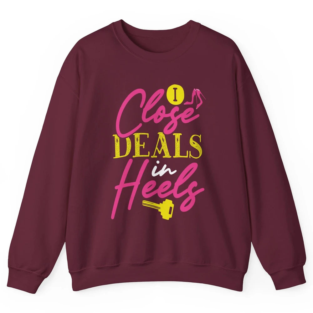 Real Estate Agent Women Closing Deals In High Heels Realtor Unisex Crewneck Sweatshirt