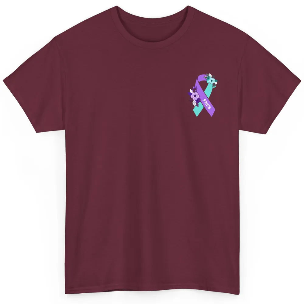 Psychogenic Non-epileptic Seizures PNES Purple Teal Ribbon Classic Unisex T-Shirt