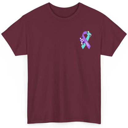 Psychogenic Non-epileptic Seizures PNES Purple Teal Ribbon Classic Unisex T-Shirt