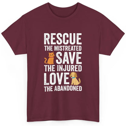 Rescue Mistreated Save Injured Adopt Dog Cat Animal Rescuer Classic Unisex T-Shirt