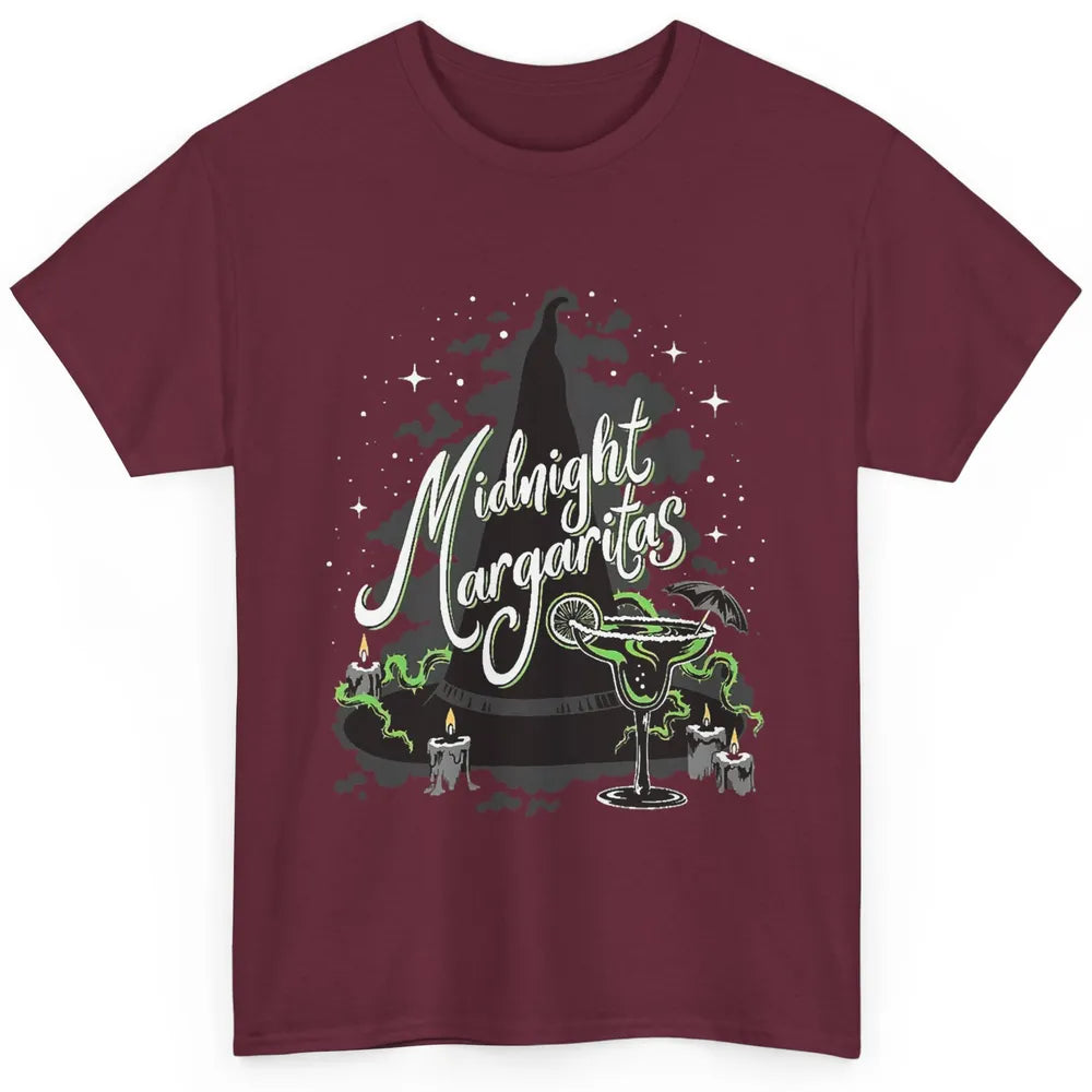 Midnight Margaritas Witch Hat Wine Halloween Spooky Party Classic Unisex T-Shirt