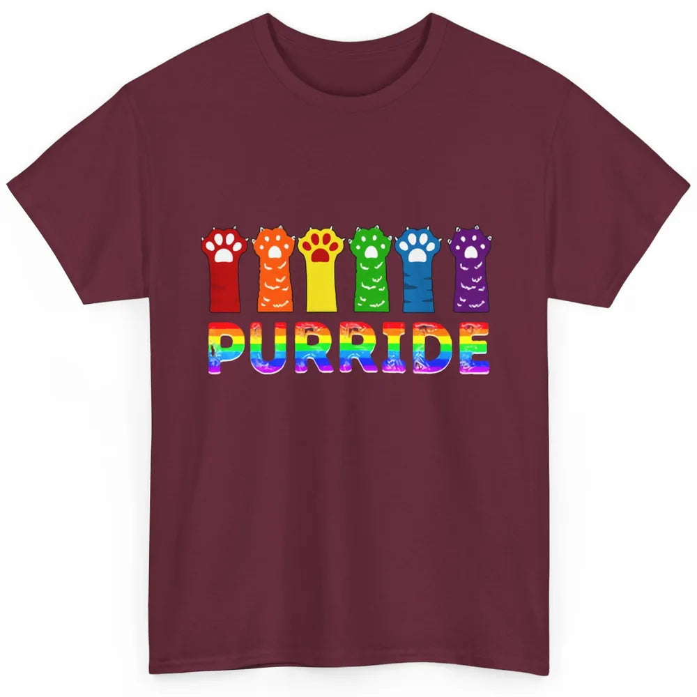 Purride Funny Cat Lover LGBT Pride Awareness Gift LGBT Month Classic Unisex T-Shirt