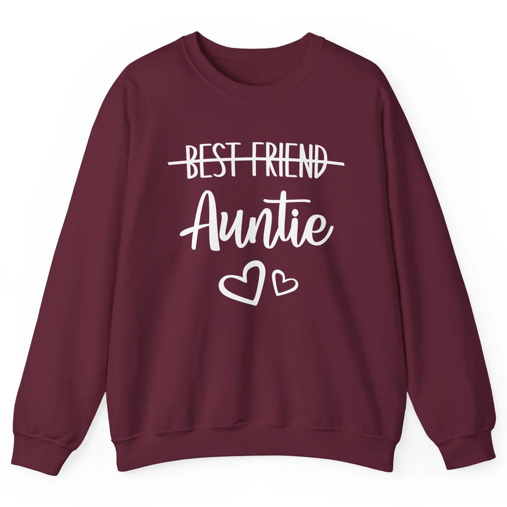 Promoted From Bestie To Auntie Pregnancy Reveal Bestfriend Unisex Crewneck Sweatshirt