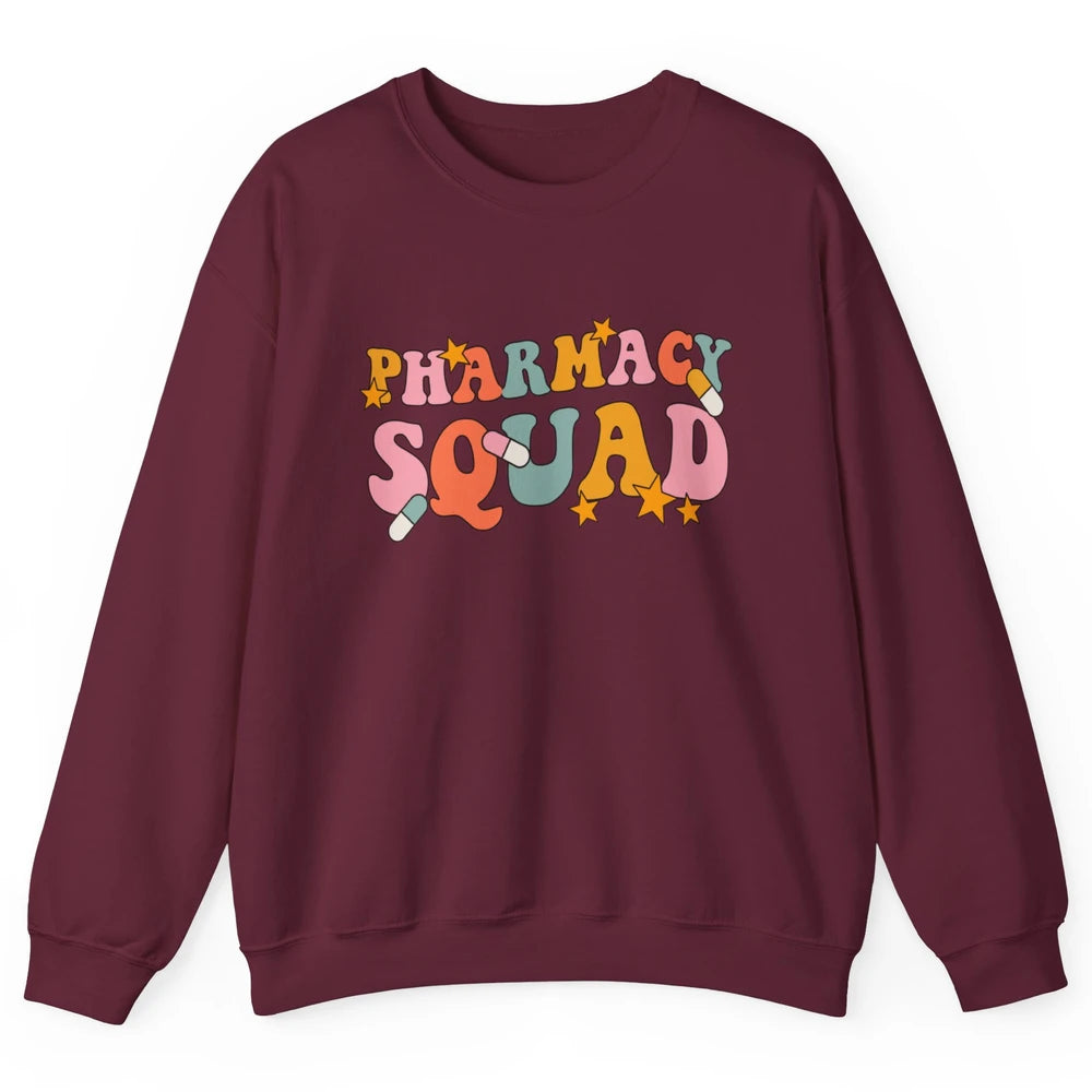 Pharmacy Squad Pharmacist Groovy Halloween Spooky Season Unisex Crewneck Sweatshirt