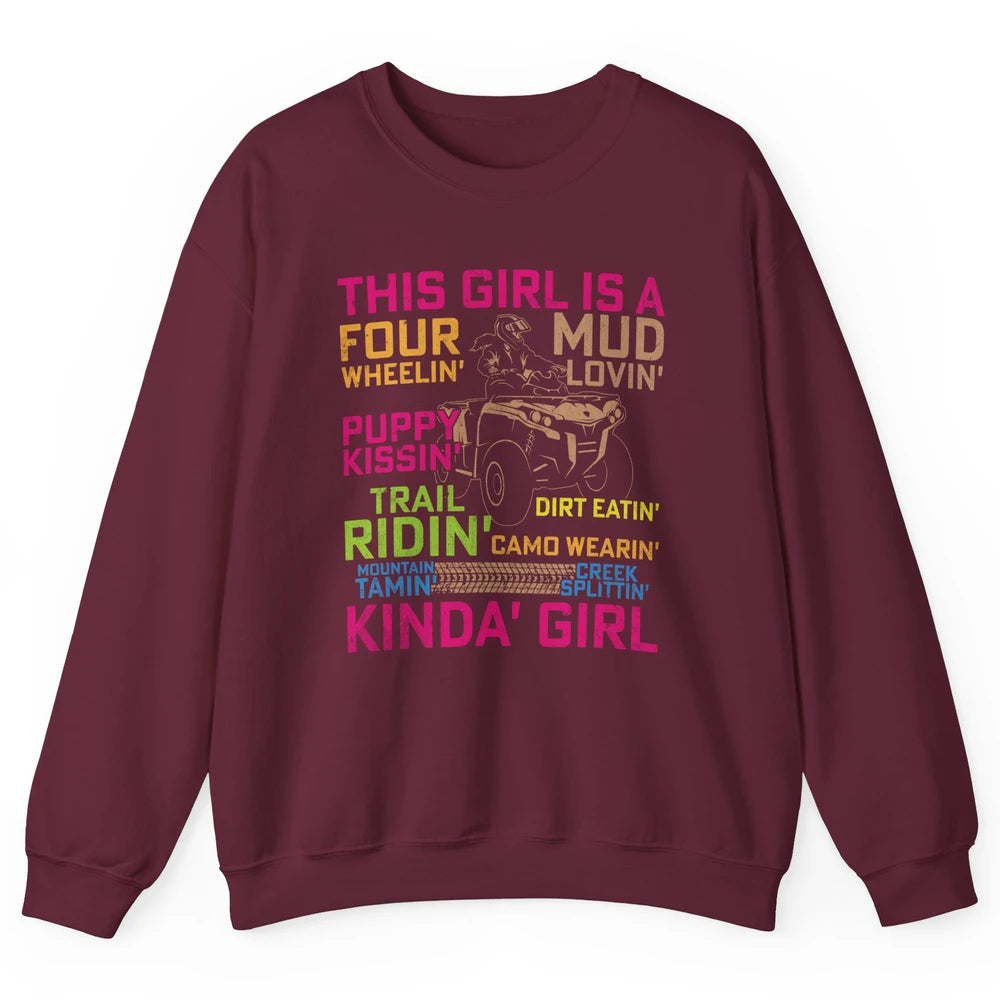 Retro Mud Quad Princess UTV ATV Rider 4 Wheel SXS Offroad Unisex Crewneck Sweatshirt