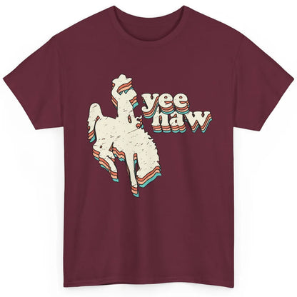 Retro Cowboy Yeehaw Western Country Cowgirls Horse Lovers Classic Unisex T-Shirt