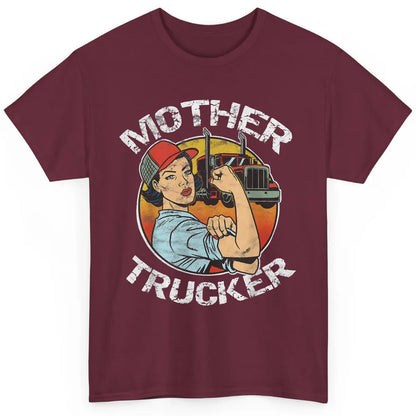Retro Mother Trucker Truck Driver Mom Life Mothers Day Women Classic Unisex T-Shirt
