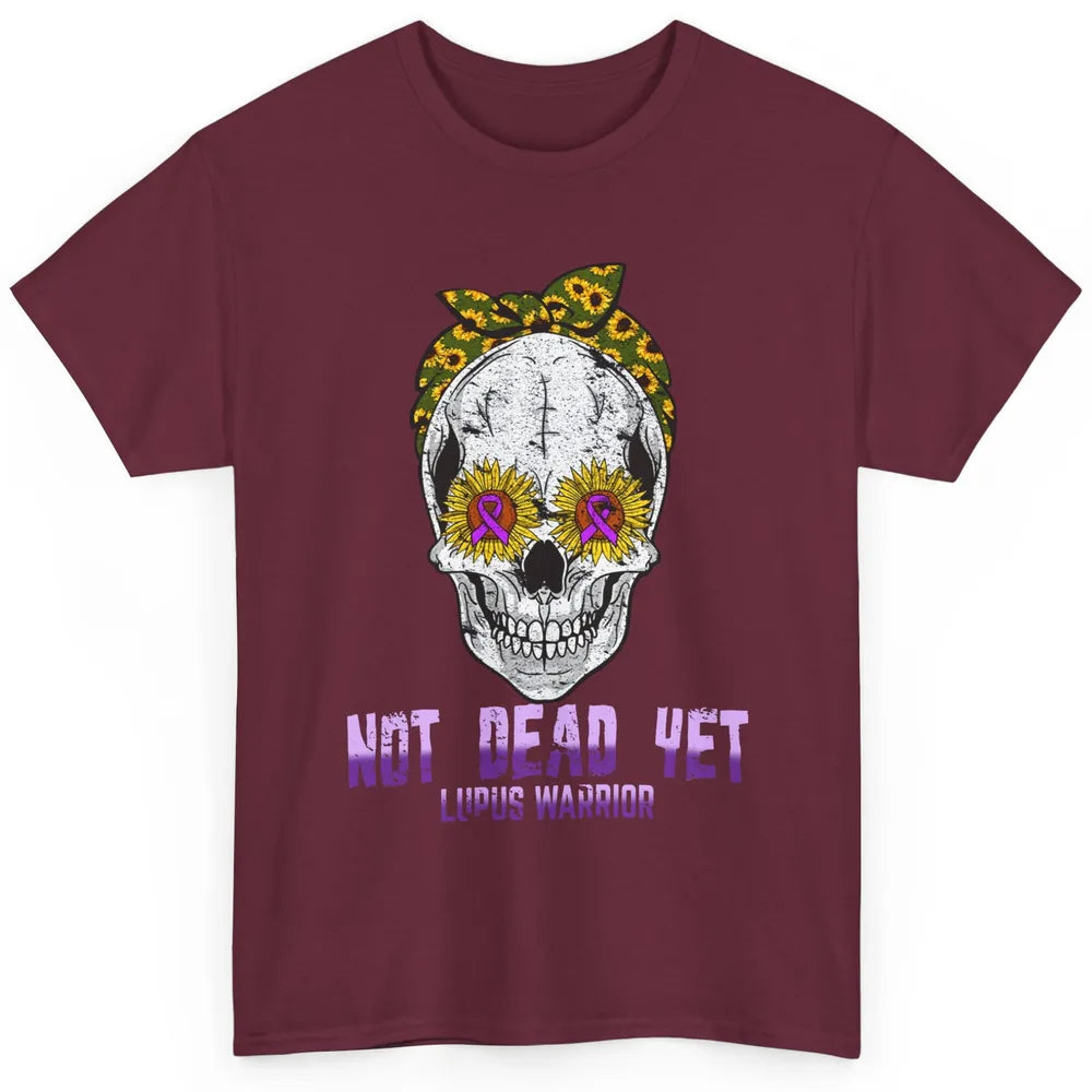 Not Dead Yet Skull Lupus Awareness Funny Sunflower Skeleton Classic Unisex T-Shirt