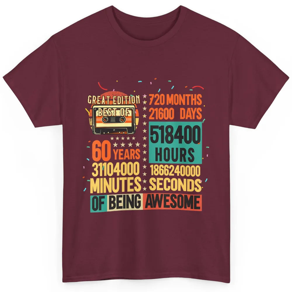 Retro 60s Lifetime Cassette Music Count Down 60th Birthday Classic Unisex T-Shirt