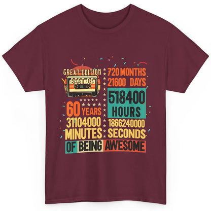 Retro 60s Lifetime Cassette Music Count Down 60th Birthday Classic Unisex T-Shirt