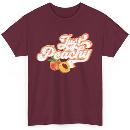 Retro Just Peachy Retro 70s Georgia Peaches Summer Fruit Classic Unisex T-Shirt
