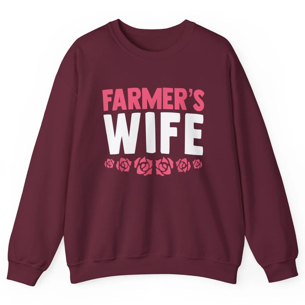 Retro Farmer Wife Funny Farm Lovers Farming Women Western Unisex Crewneck Sweatshirt