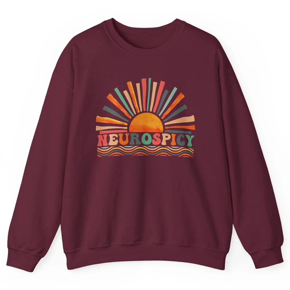 Retro Neurospicy Funny ADHD Neurodiversity Autism Awareness Unisex Crewneck Sweatshirt