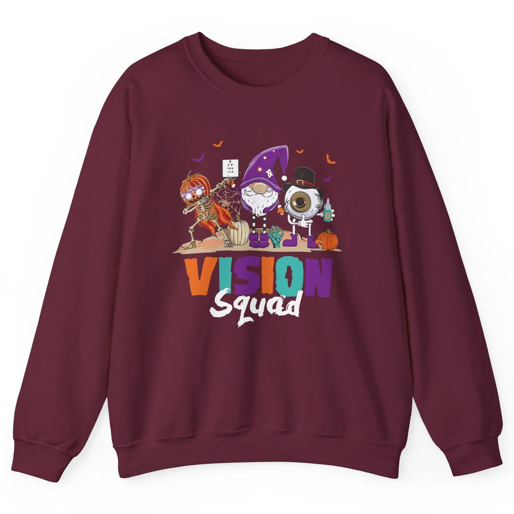 Optometrist Halloween Vision Squad Gnome Pumpkin Optician Unisex Crewneck Sweatshirt