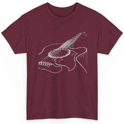 Retro Acoustic Guitar Guitarist Musician Music Lovers Gift Classic Unisex T-Shirt