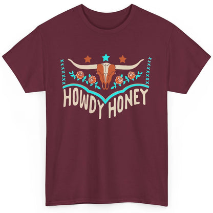 Retro Bull Skull Howdy Honey Western Country Cowboy Gift Classic Unisex T-Shirt