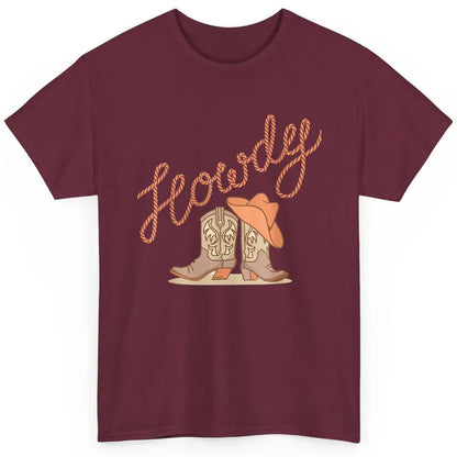Retro Howdy Cowboy Hat Boots Western Country Cowgirl Music Classic Unisex T-Shirt