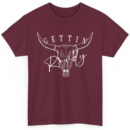 Retro Bull Skull Getting Rowdy Western Bridal Honeymoon Classic Unisex T-Shirt