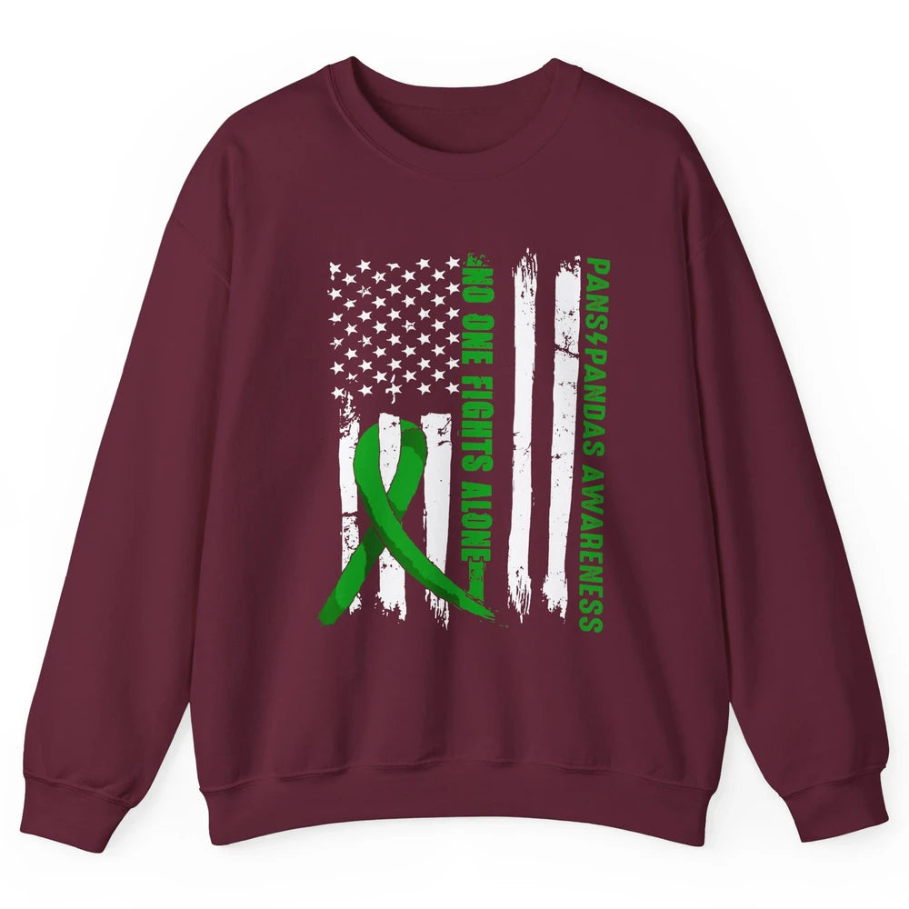 PANS/PANDAS Awareness Retro US Flag No One Fight Alone Unisex Crewneck Sweatshirt