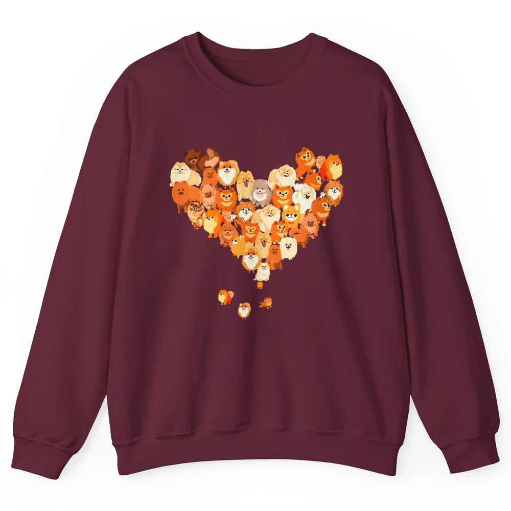 Pomeranian Heart Cute Pomeranian Dog Lovers Gift My Pet Love Unisex Crewneck Sweatshirt