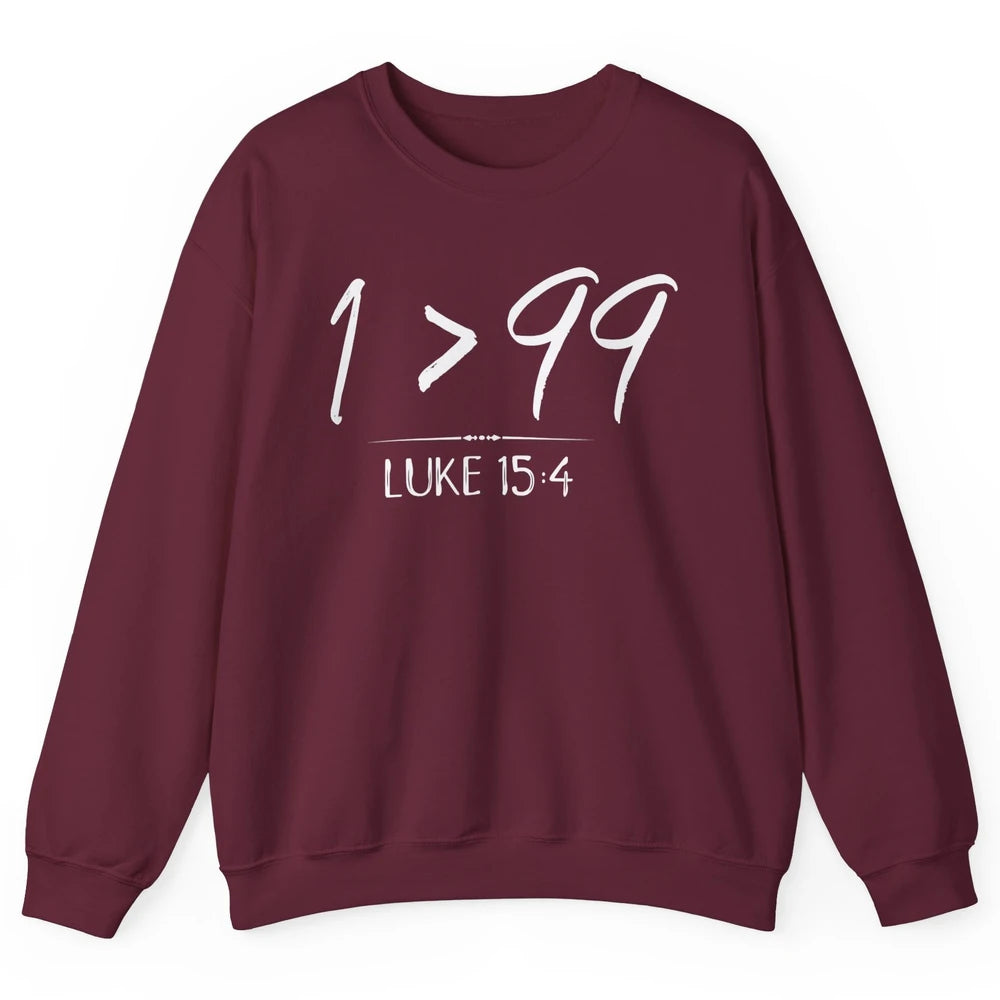 Retro He Left The 99 Rescue Me Christian Jesus Christ Bible Unisex Crewneck Sweatshirt