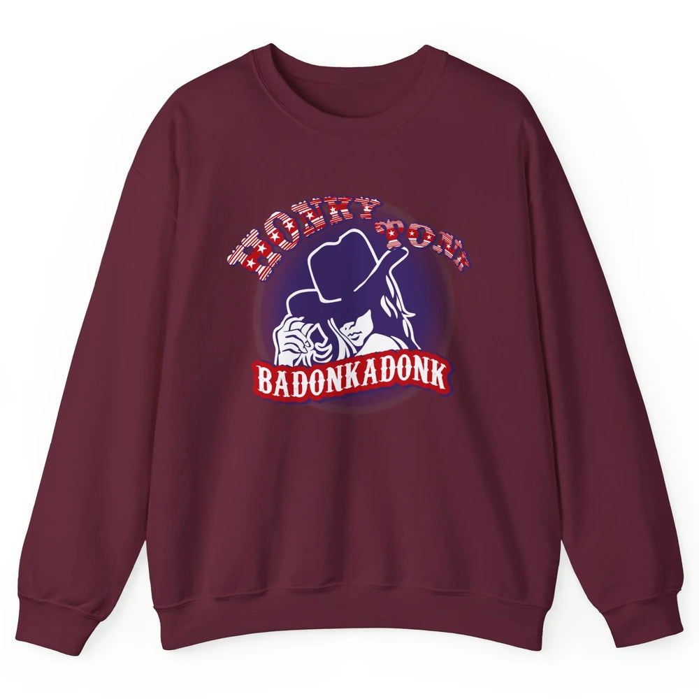 Retro Cowgirl Honky Tonk Badonkadonk Western Country Unisex Crewneck Sweatshirt