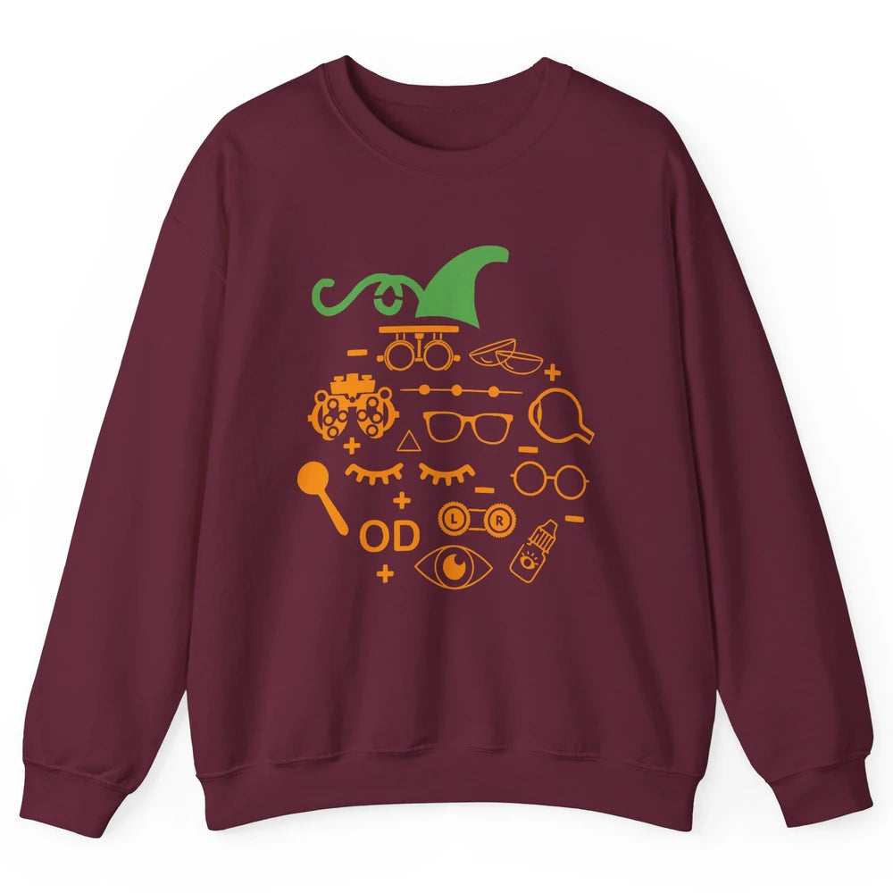 Optometry Glasses Pumpkin Halloween Optometrist Optician Unisex Crewneck Sweatshirt