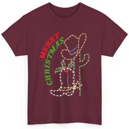 Retro Cowboy Merry Christmas Western Country Cowgirl Costume Classic Unisex T-Shirt