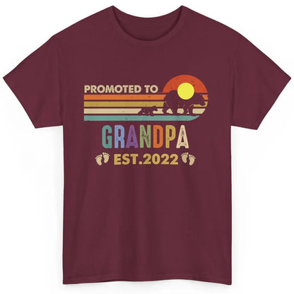 Retro Bear Sunset Promoted To Grandpa Est 2022 Grandpa Gift Classic Unisex T-Shirt