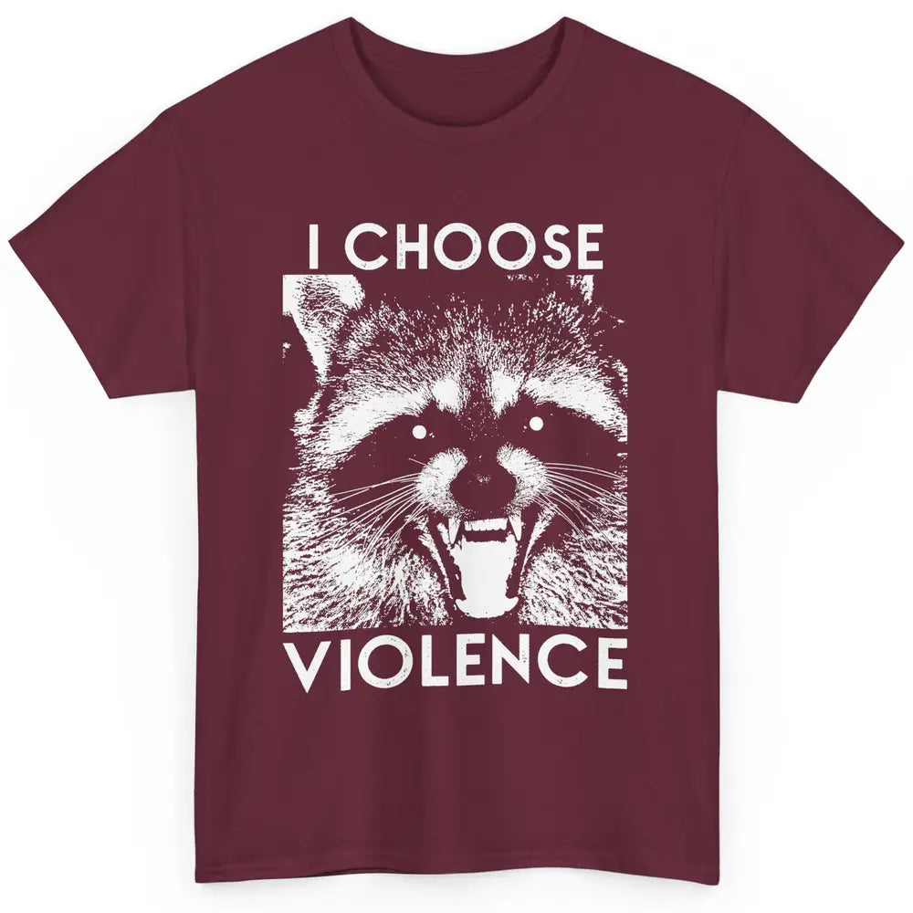 Funny Raccoon Disobey I Choose Violence Sarcastic Raccoon Classic Unisex T-Shirt