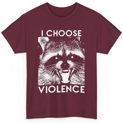Funny Raccoon Disobey I Choose Violence Sarcastic Raccoon Classic Unisex T-Shirt