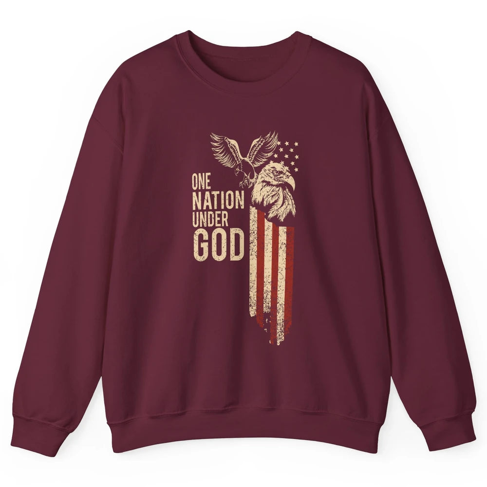 One Nation Under God Flag 4th Of July Independence Patriotic Unisex Crewneck Sweatshirt